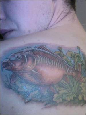 Carp Swimming Tattoo